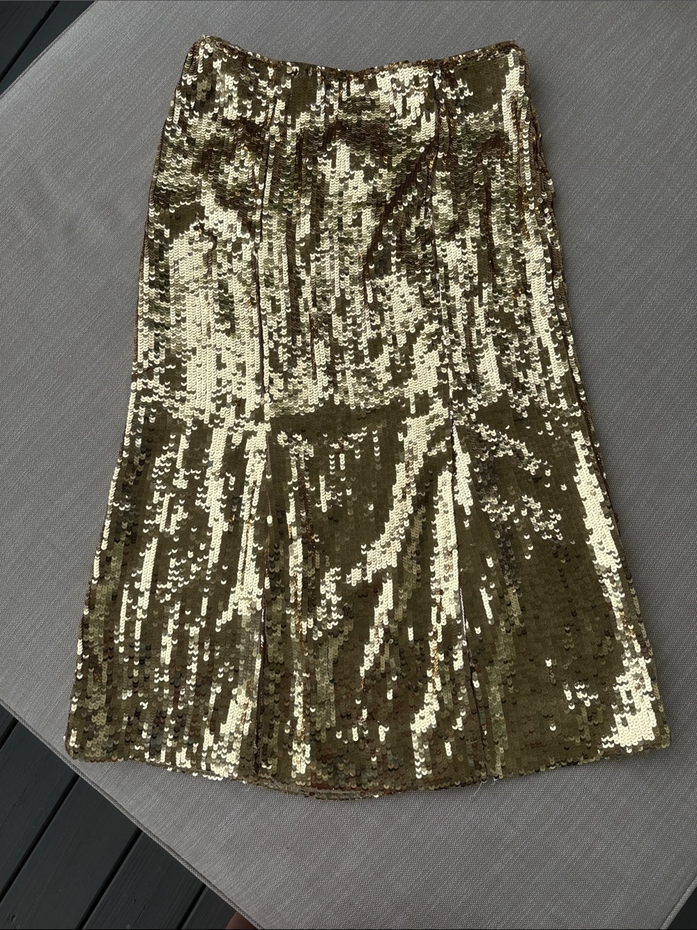 J. Crew Gold Sequin Midi Skirt